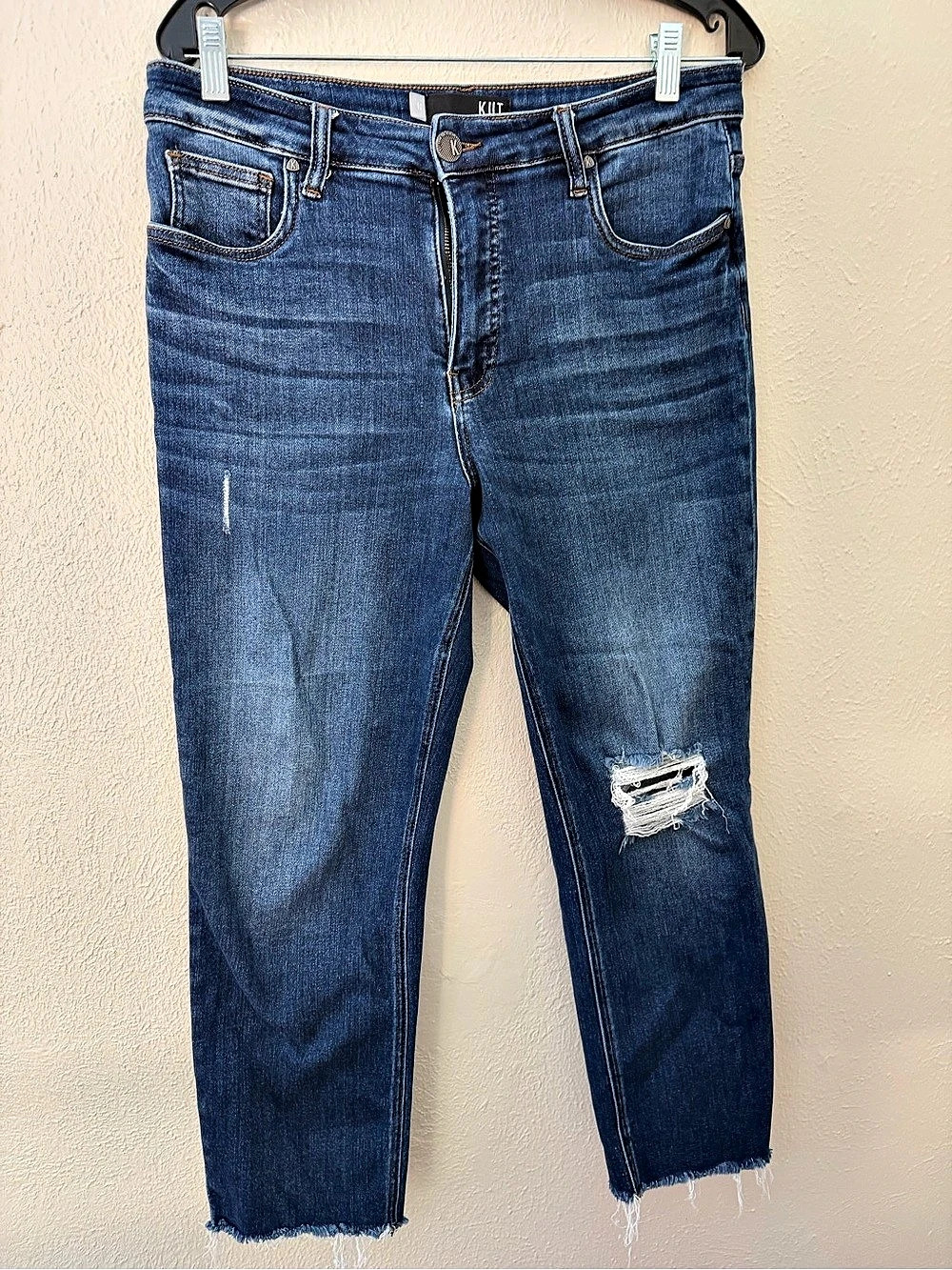 KUT Distressed Blue Skinny Jeans